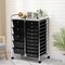 Costway 15 Drawer Art & Craft Rolling Storage Cart Tools Scrapbook Paper Office School Organizer Black